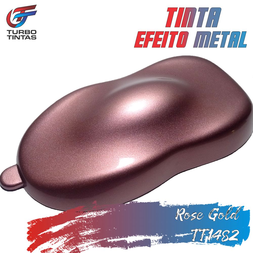 Tinta de Efeito Metal - Rose Gold Turbo Poliéster - TT1482 - Turbo Tintas