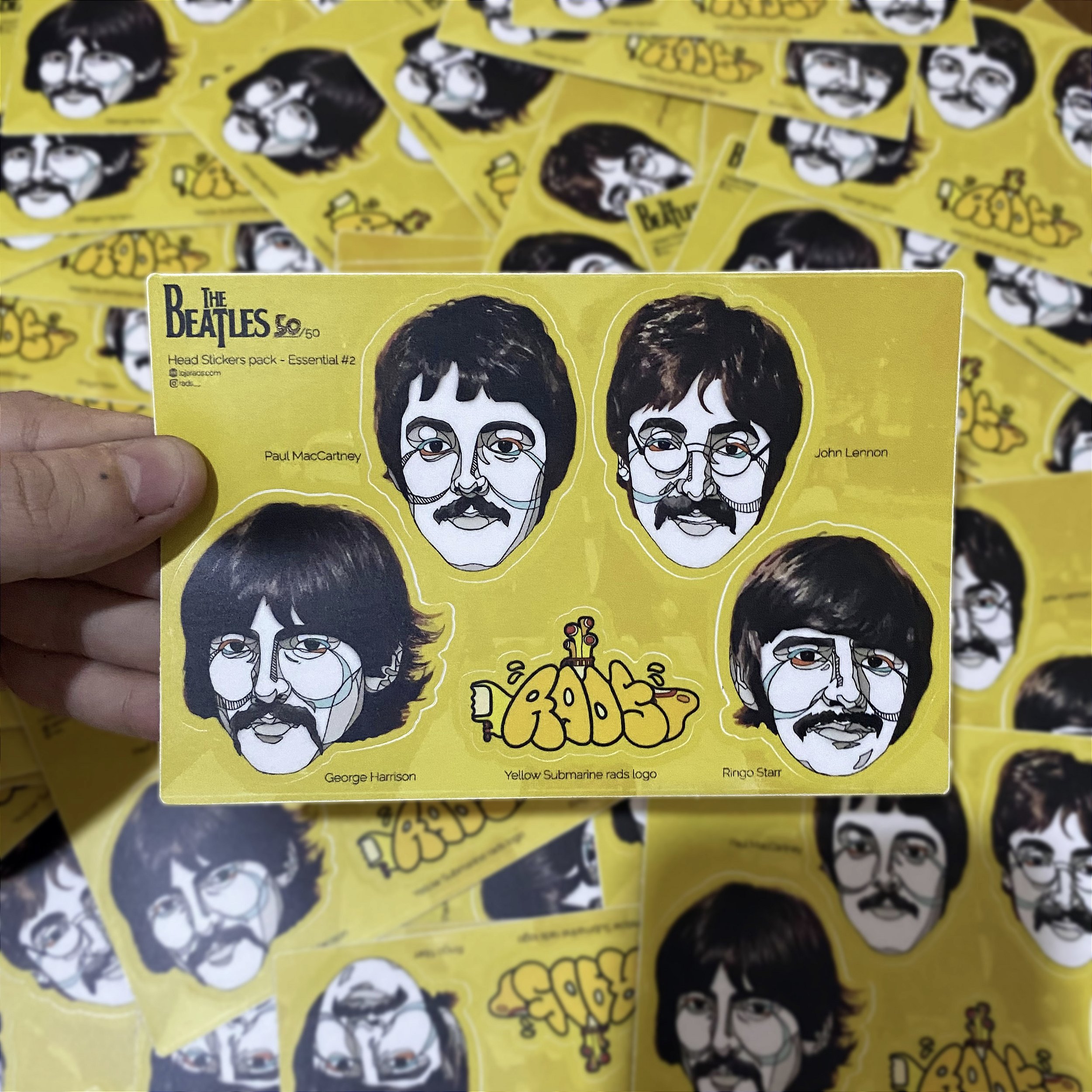 Cartela de Adesivos The Beatles | Personalize agora com a Loja