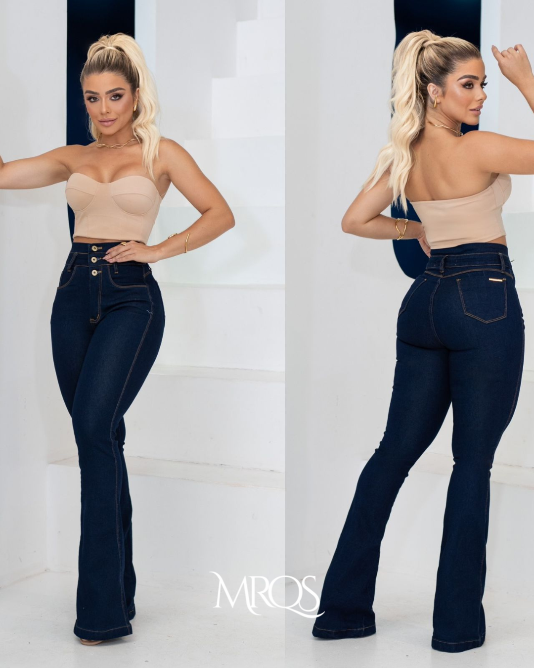 Calça Jeans Wide Leg - Colors - Marquesa - Loja de Roupas