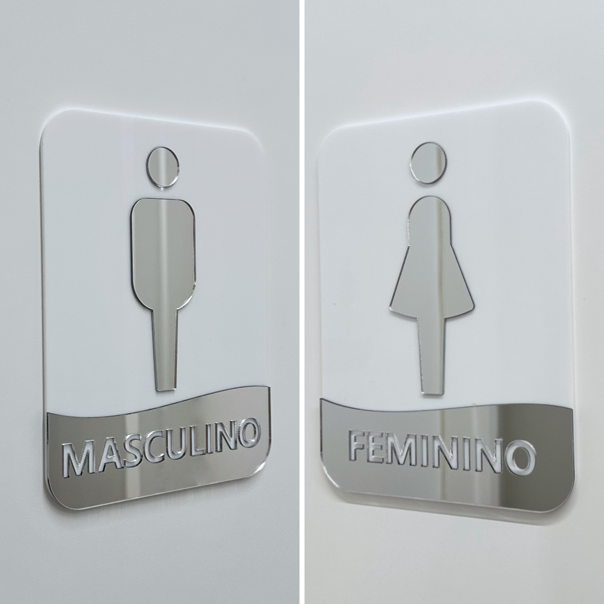 Kit Placas de Identificação de Banheiros Feminino e Masculino ...