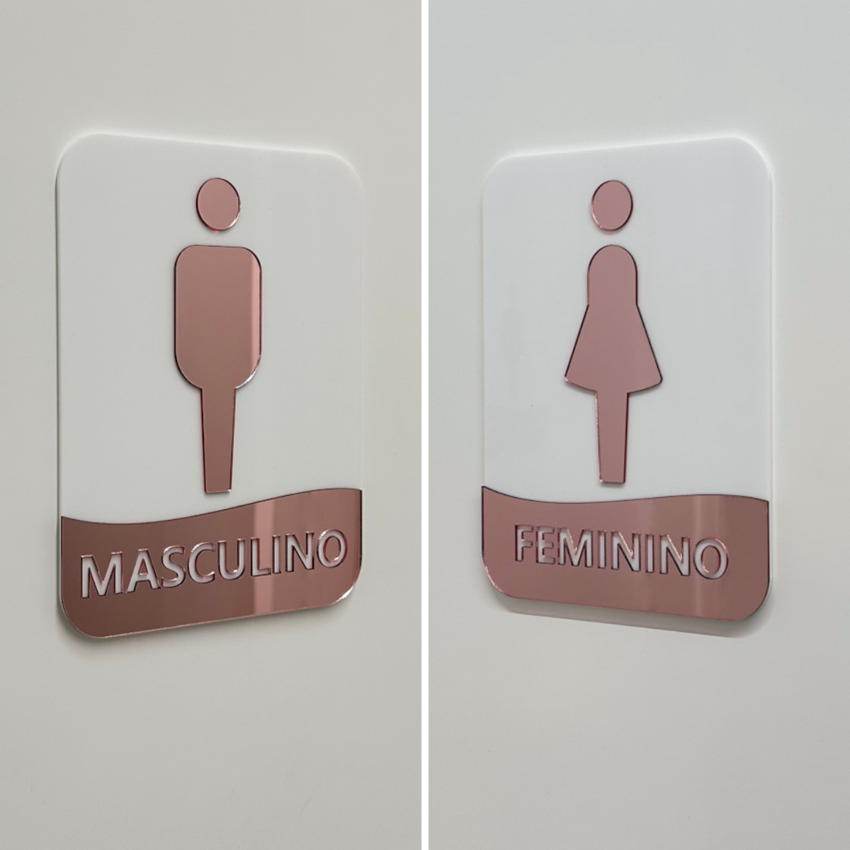 Kit Placas de Identificação de Banheiros Feminino e Masculino ...
