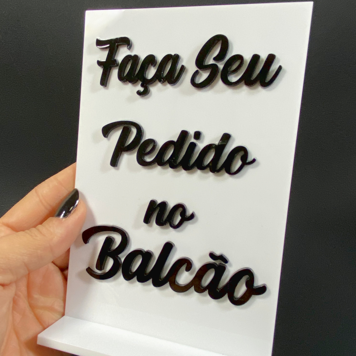 Placa De Sinalização Faça Seu Pedido No Balcão Acrílico Acrihome