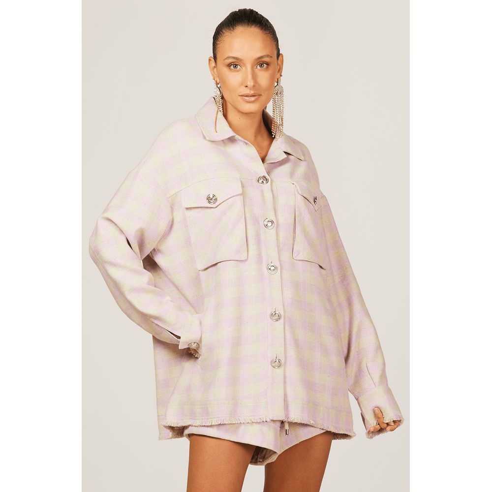 Camisa xadrez oversize WAC - CAM1014BEGE