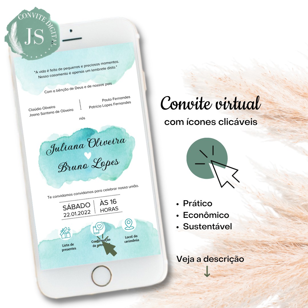 Convite Casamento Interativo Virtual Para Whatsapp