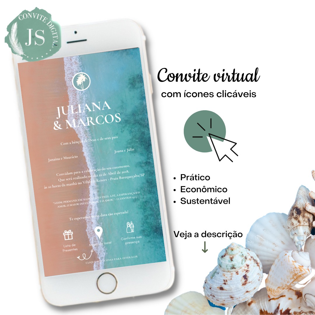 Convite Casamento Virtual Interativo Marsala Whatsapp