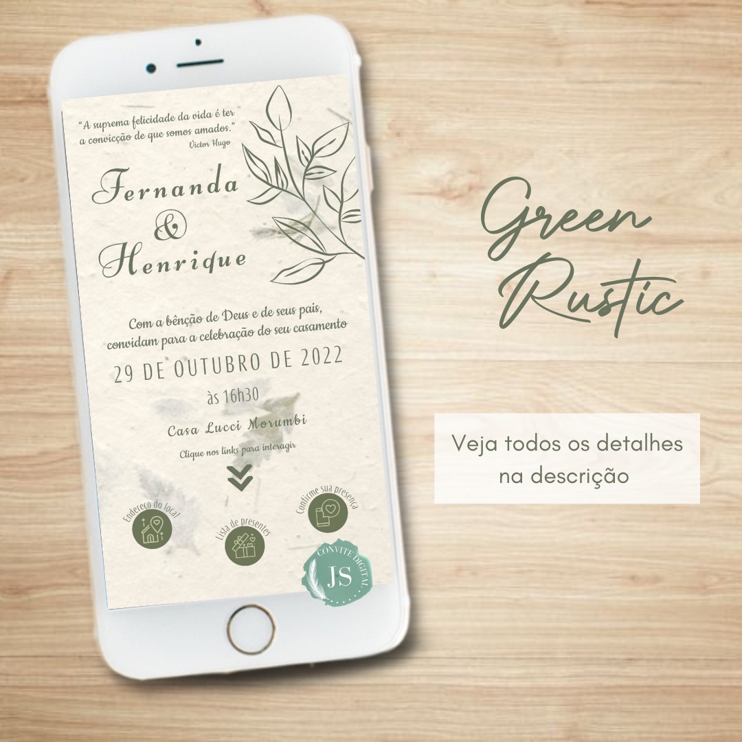 Fazer convite online convite digital Casamento rustico