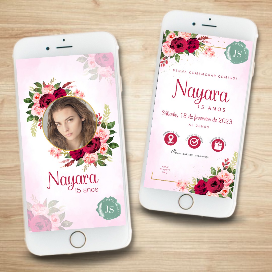 Convite Casamento Virtual Interativo Marsala Whatsapp