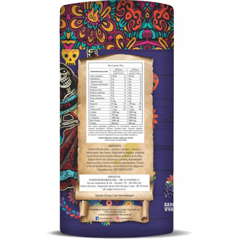 Crazy Juice Pré Workout Sabor Uva Roxa 390gr Represent Nutrition