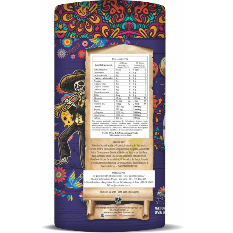 Crazy Juice Pré Workout Sabor Uva Roxa 234gr Represent Nutrition