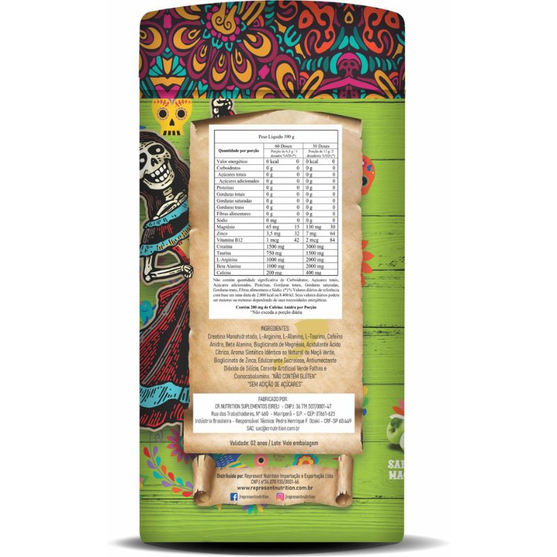 Crazy Juice Pré Workout Sabor Maçã Verde 390gr Represent Nutrition