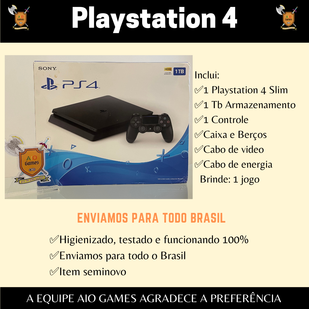 PlayStation 4 1 Tb Pro Seminovo com Brinde