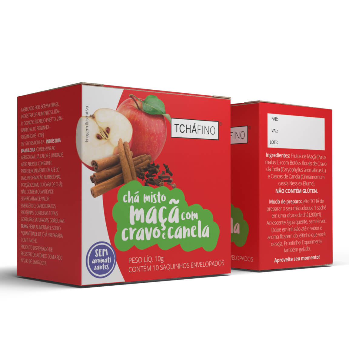 Chá de Maçã Com Cravo e Canela - Sachê 10un - TCHÁFINO