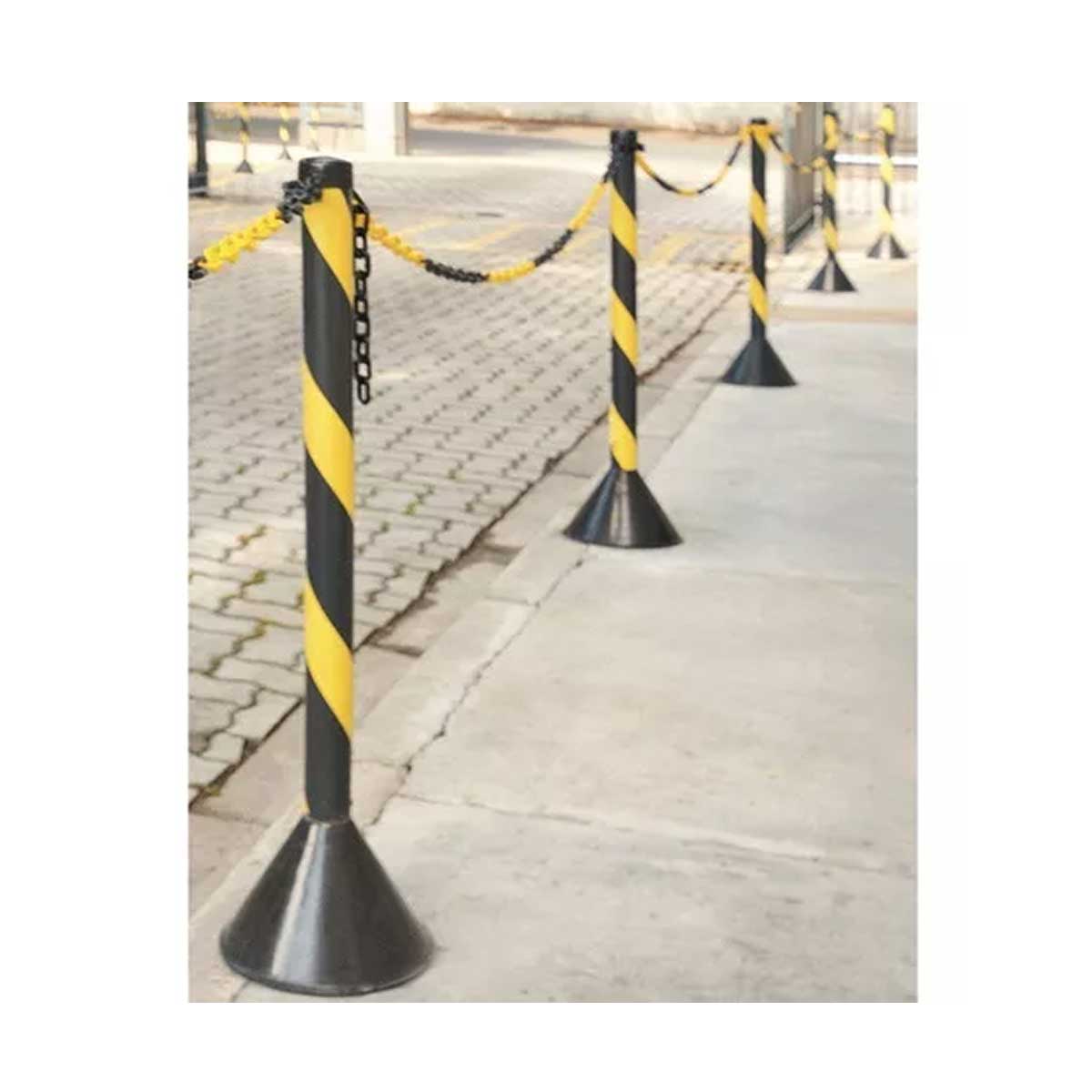 Corrente Plástica Sinalização Zebrada 8mm Amarelo e Preto 50 Metros ...