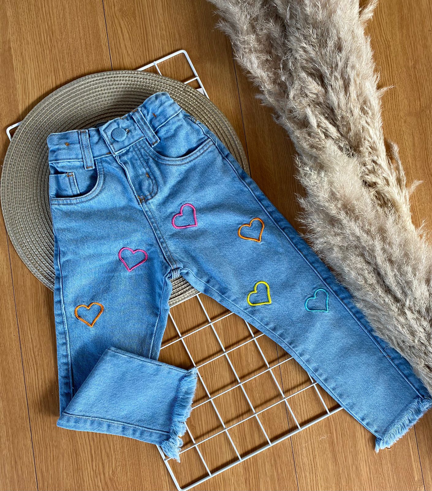 Calça Jeans Infantil Colorful para Meninas - 2 a 10