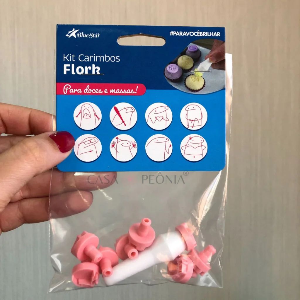 Kit Carimbos Flork Pequeno - 9 Peças - Cor Rosa (Blue Star) - Chocobraz ...