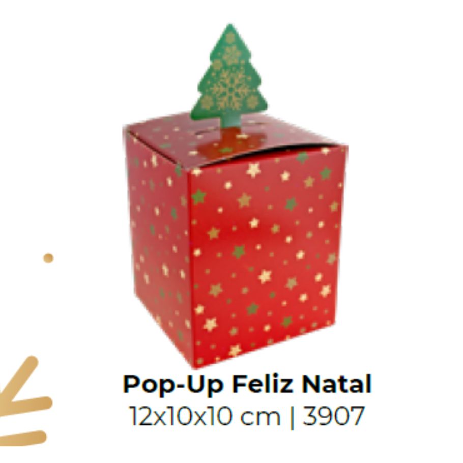 Caixa Lembrancinha Pop Up Xadrez Donner Feliz Natal 10un - Mania de Laço  Festas