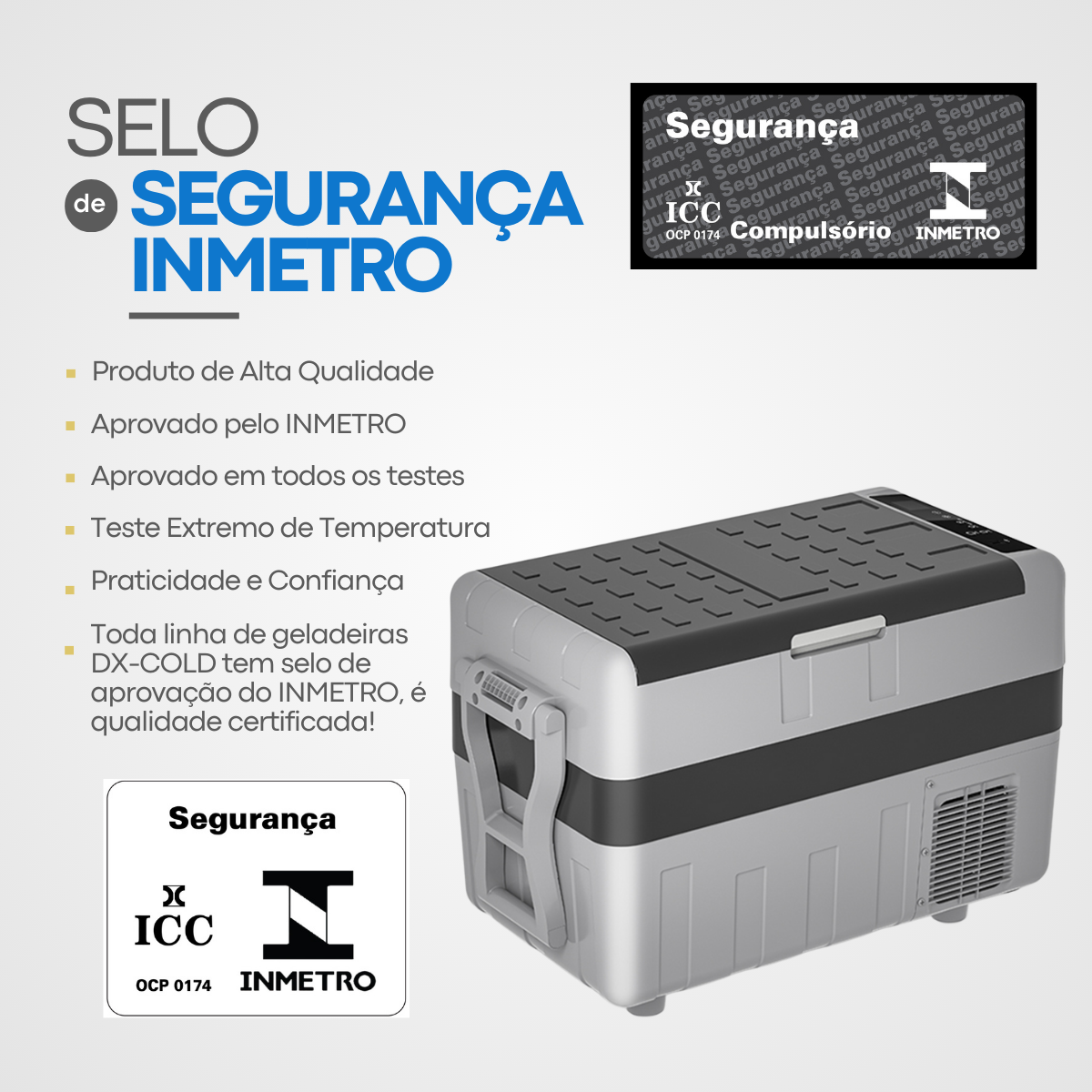 Geladeira e Freezer Automotiva 50 litros Quadrivolt Duplo Comando