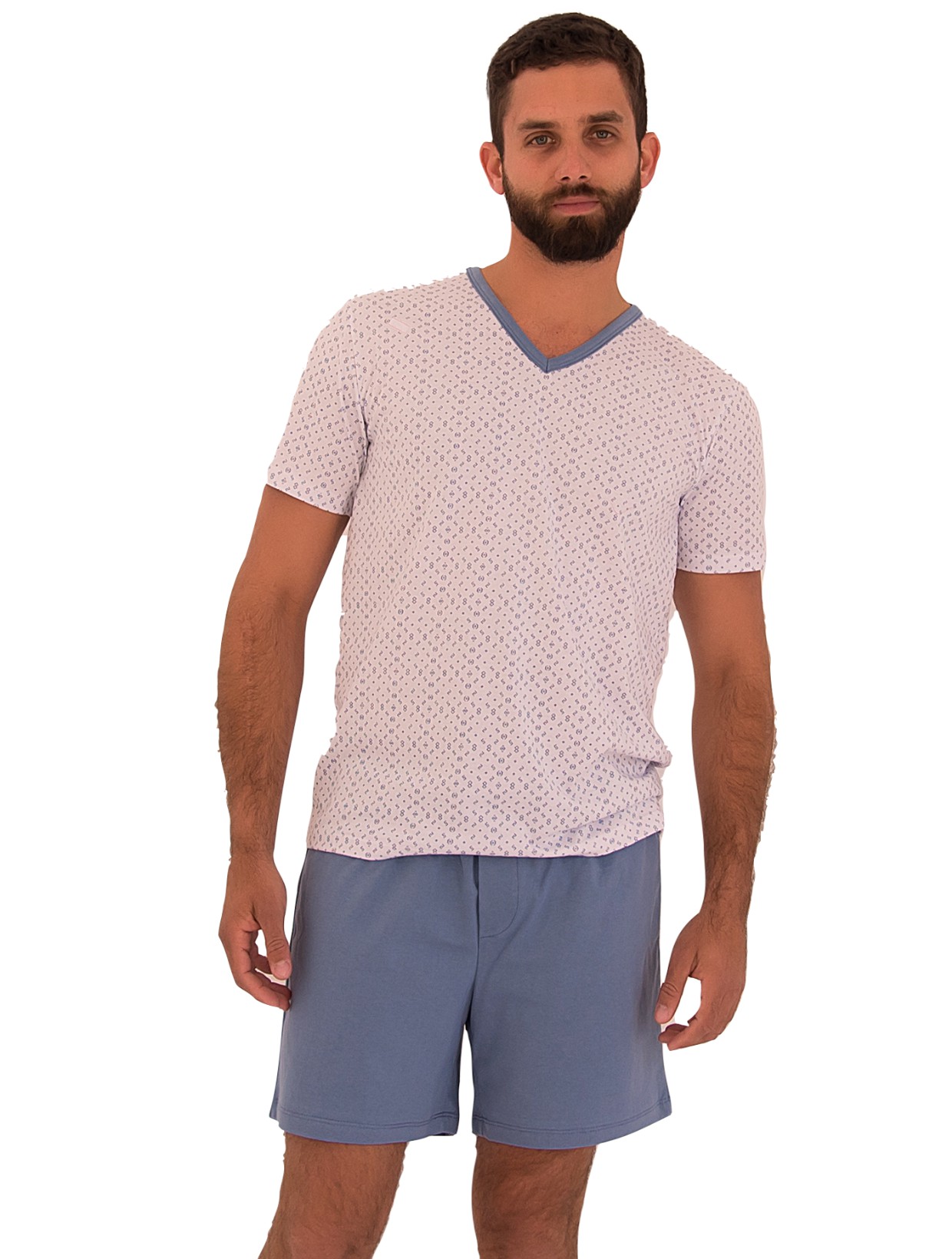 Pijama masculino curto algodão - Leleka Pijamas