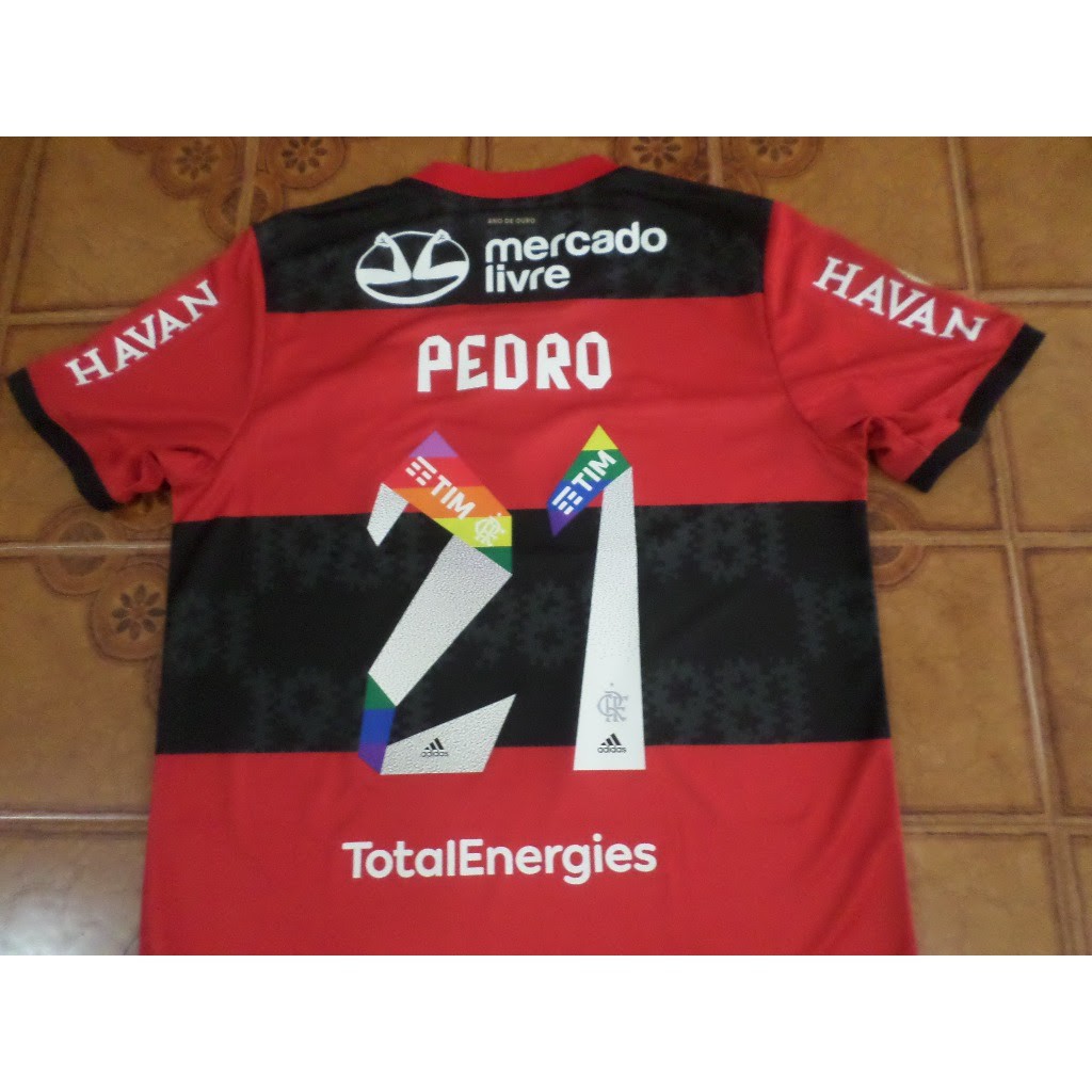 Camisa Flamengo Rubro Negra Jogo número 21 Pedro tamanho M