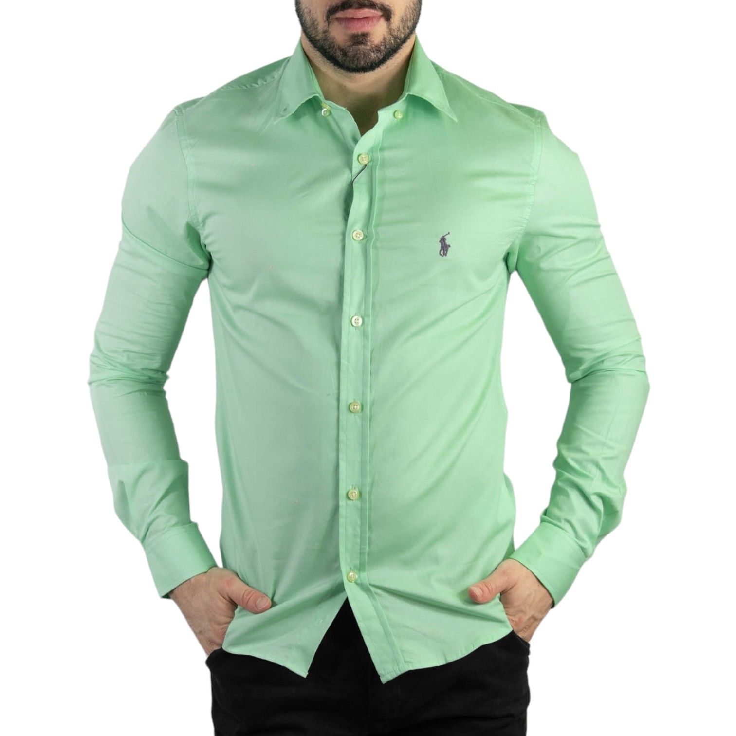 Calça Ralph Lauren de Sarja Stretch Slim Fit - Homens de Camisa - Moda  Masculina
