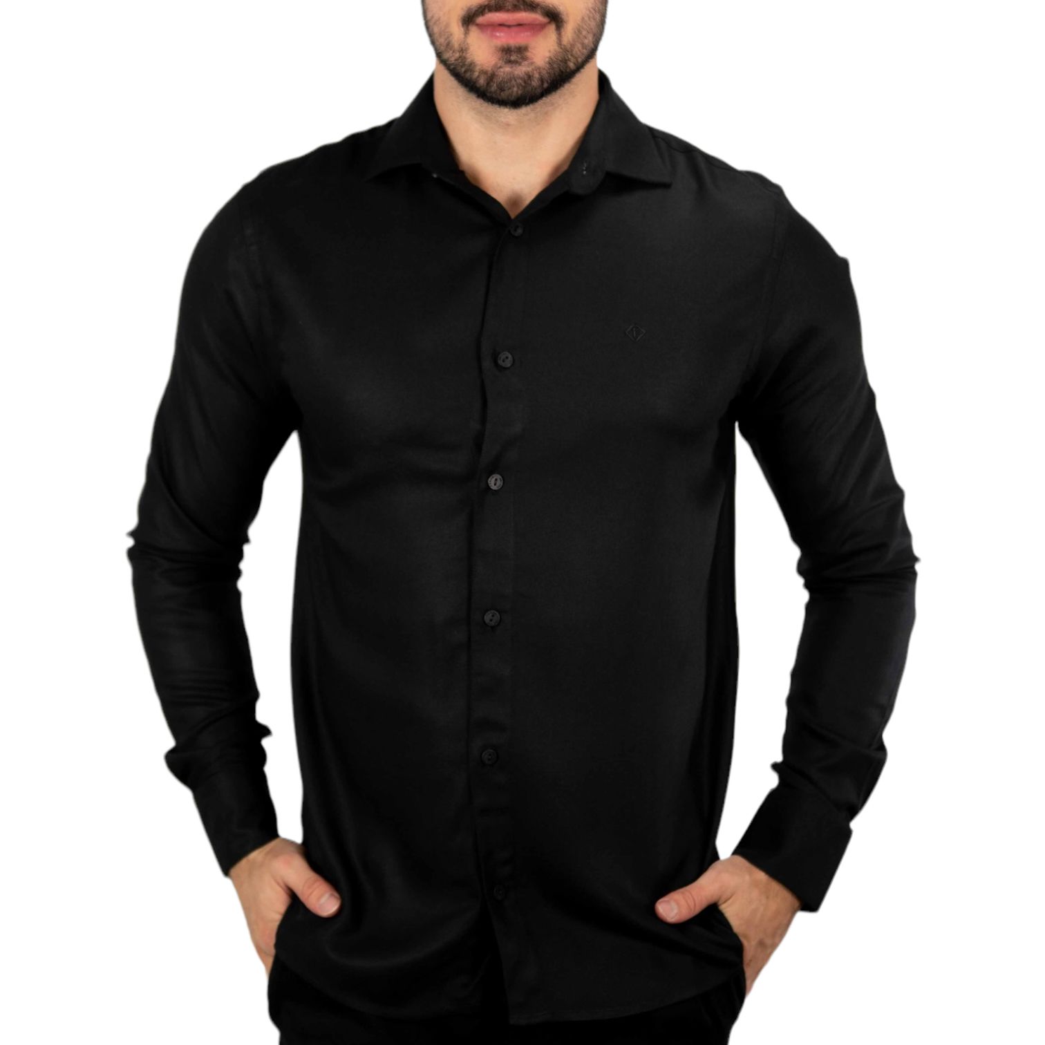 Camisa Forum Slim Fit Visco Preta - Outlet360 | Moda Masculina
