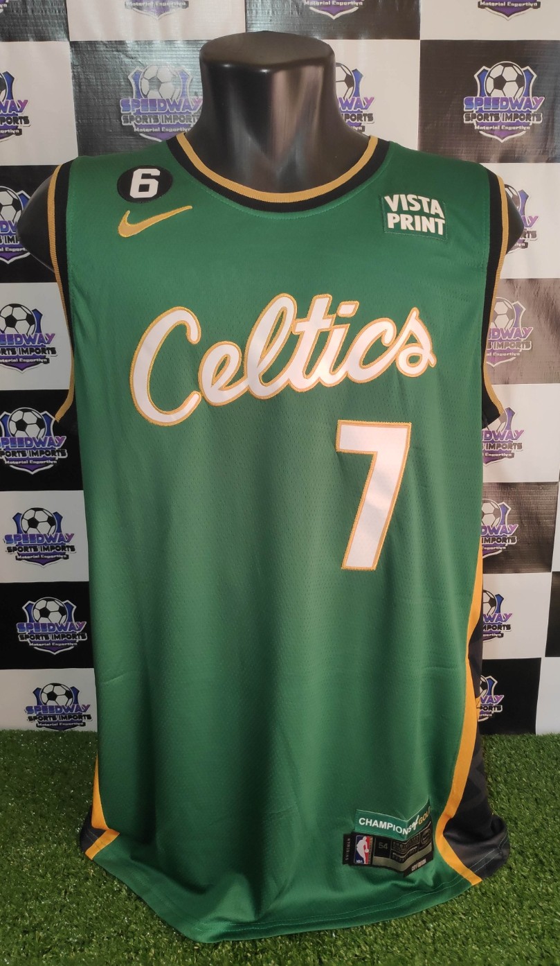 Camiseta Jaylen Brown #7 Boston Celtics Verde/Amarillo