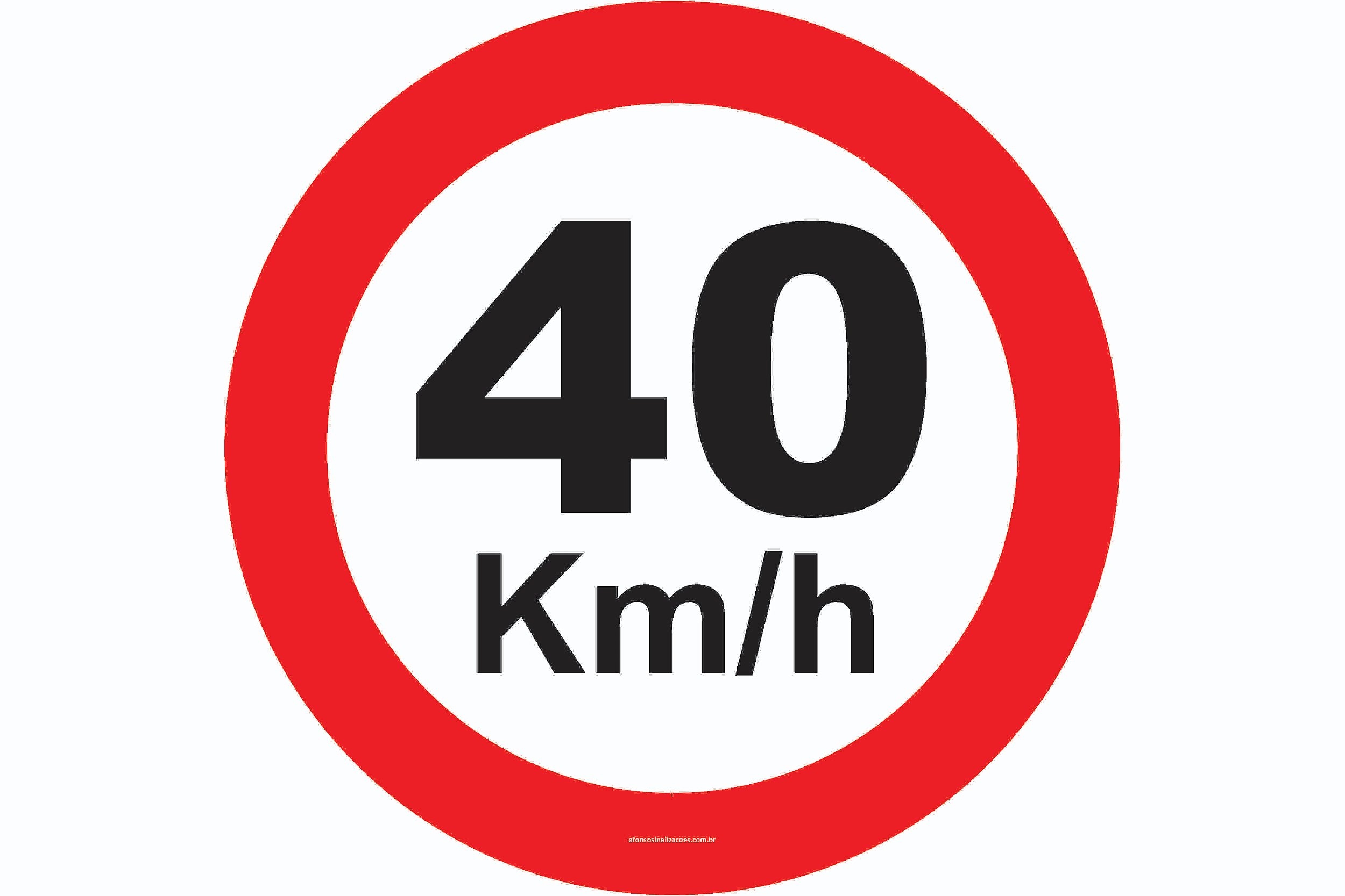 Placa de sinalização HO Vel. permitida (40km/h)