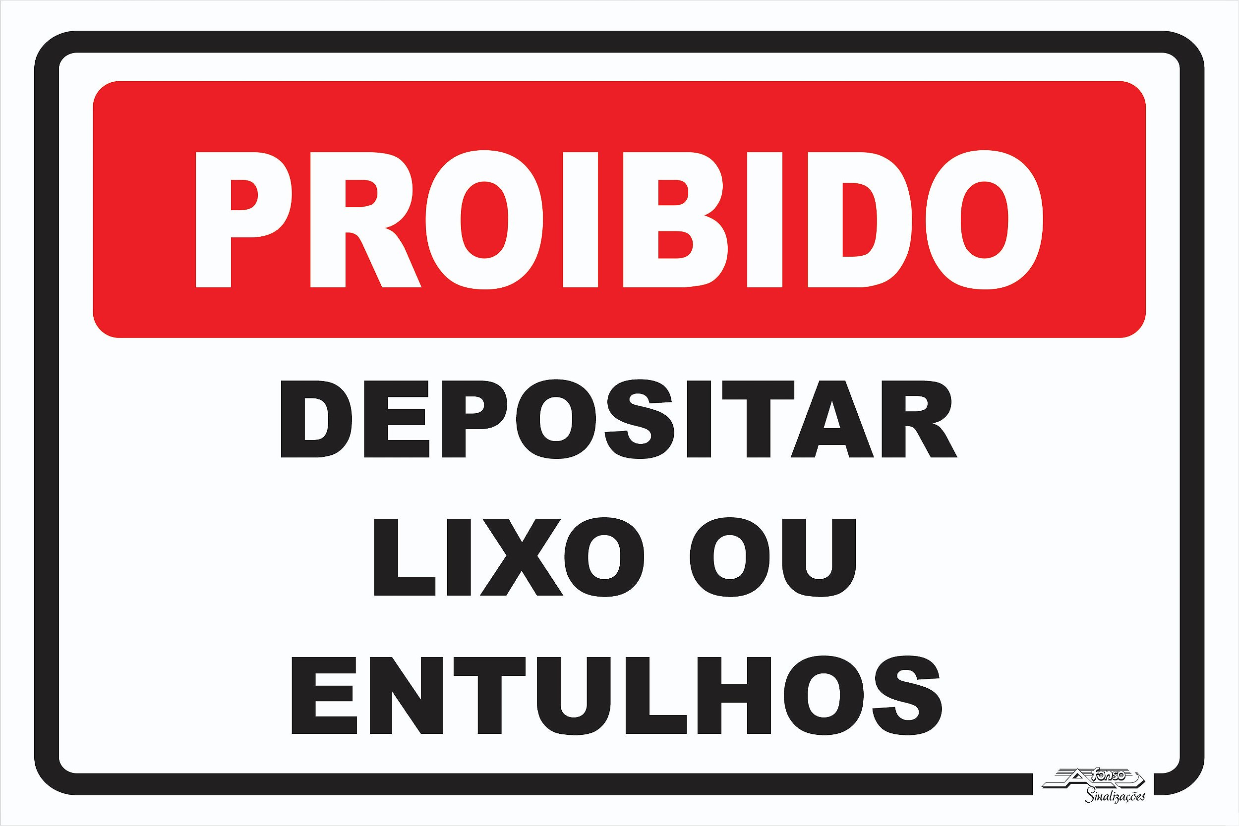 Placa Aviso Jogue o Lixo na Lixeira - Afonso Adesivos