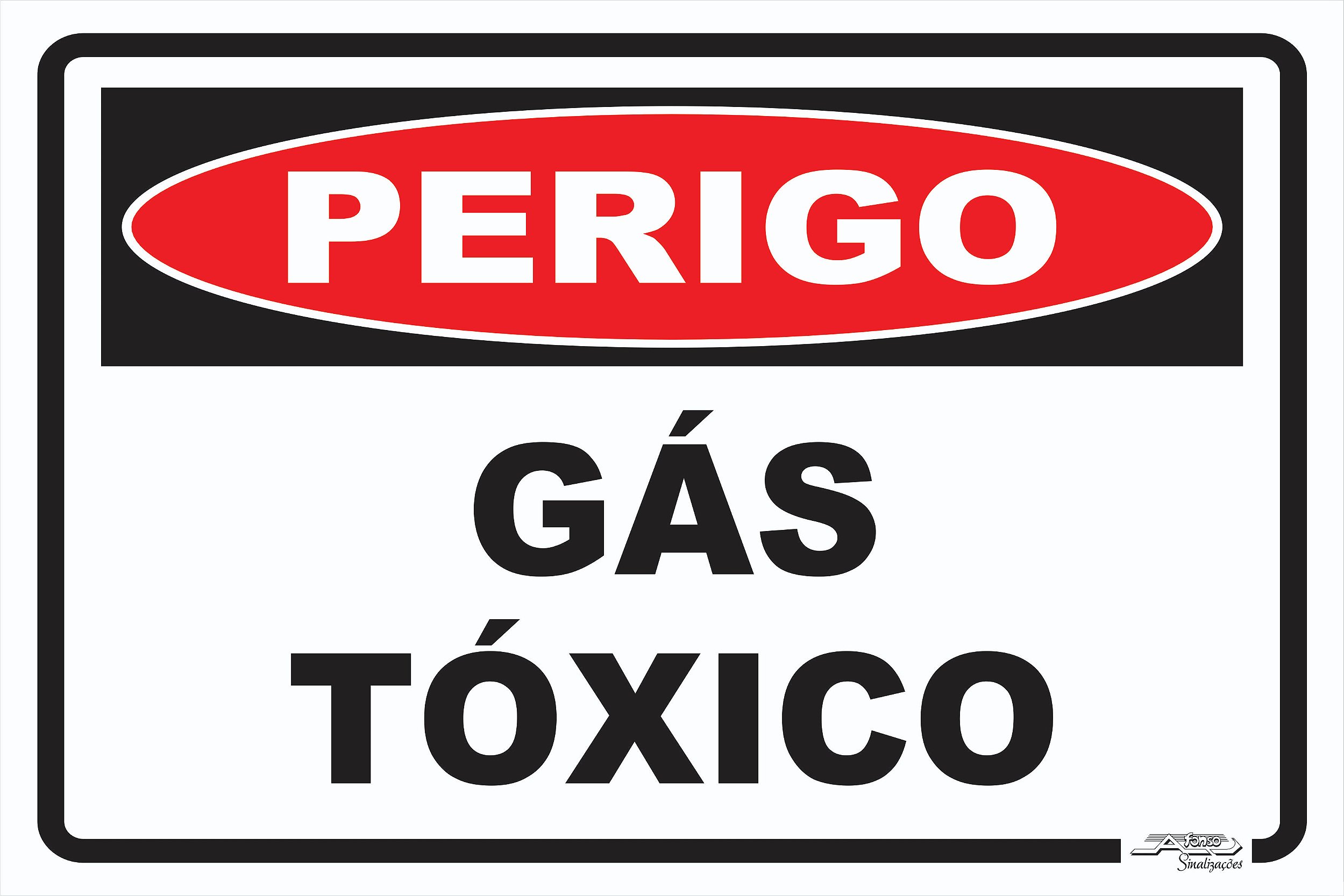 Placa Perigo Gás Tóxico - Afonso Adesivos