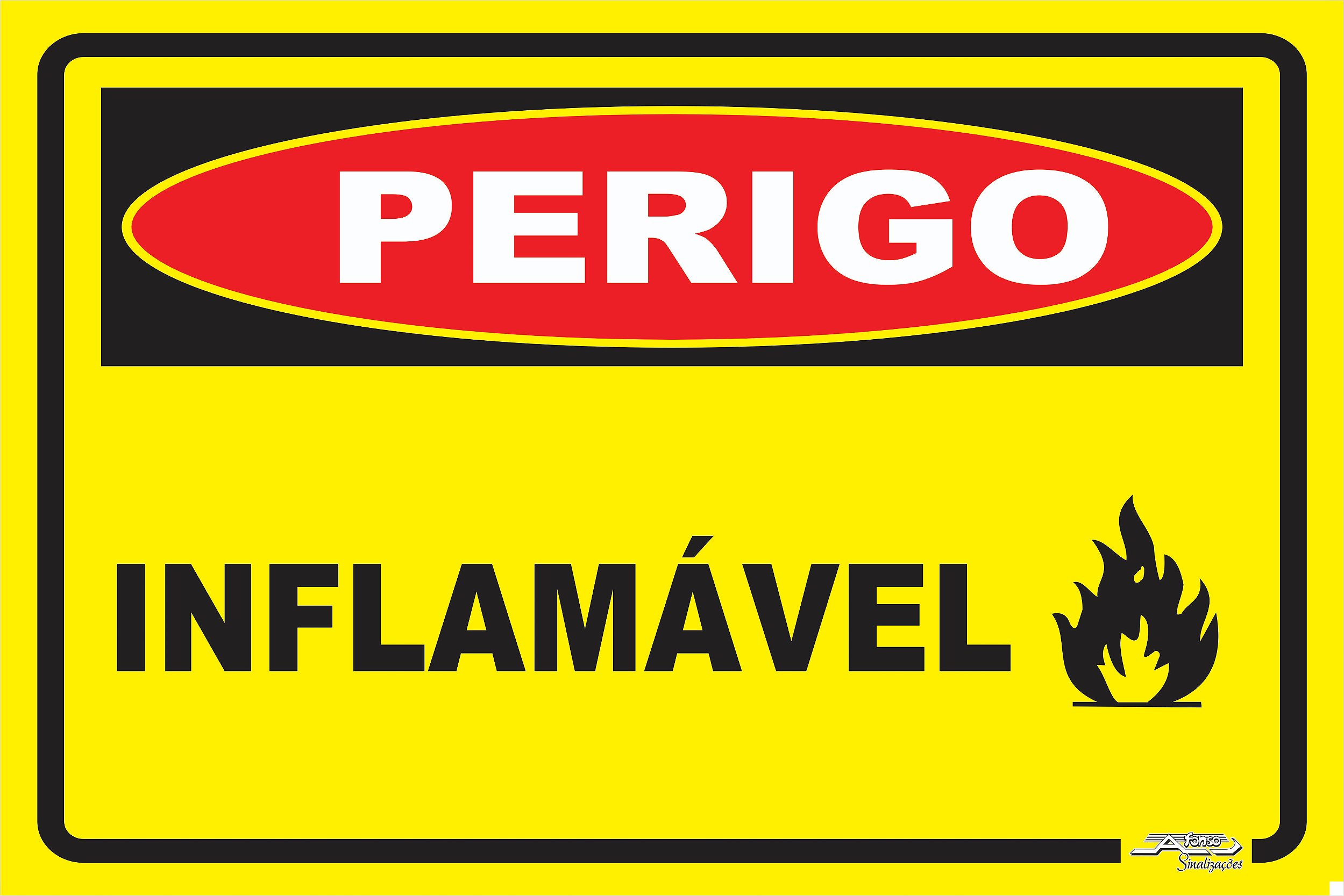 Placa Perigo Inflam Vel Afonso Sinaliza Es