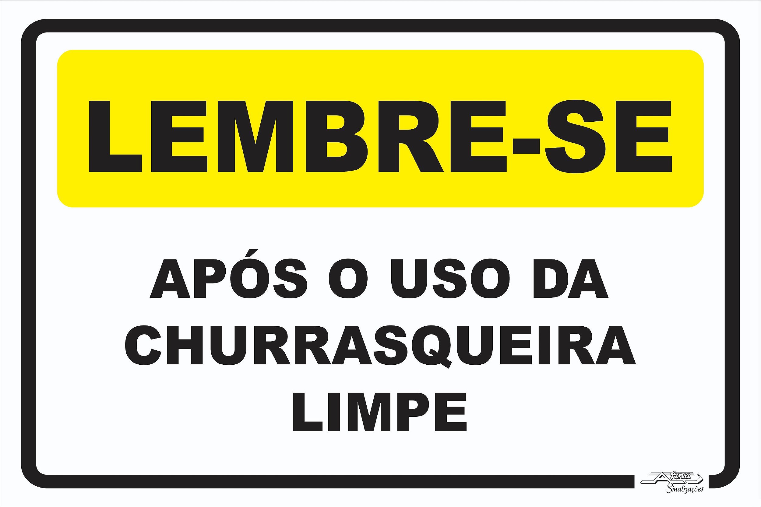 Placa de Sinalização Aviso Não Jogue Água Dentro da Churrasqueira