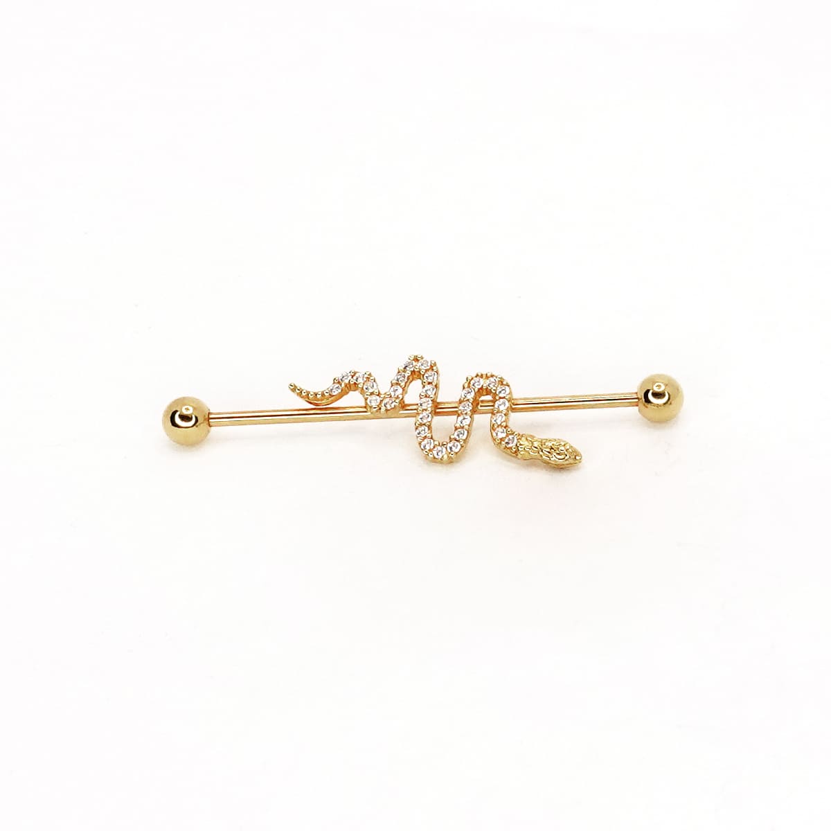 Piercing Transversal em Prata 915 Long Snake - Escola do Piercing