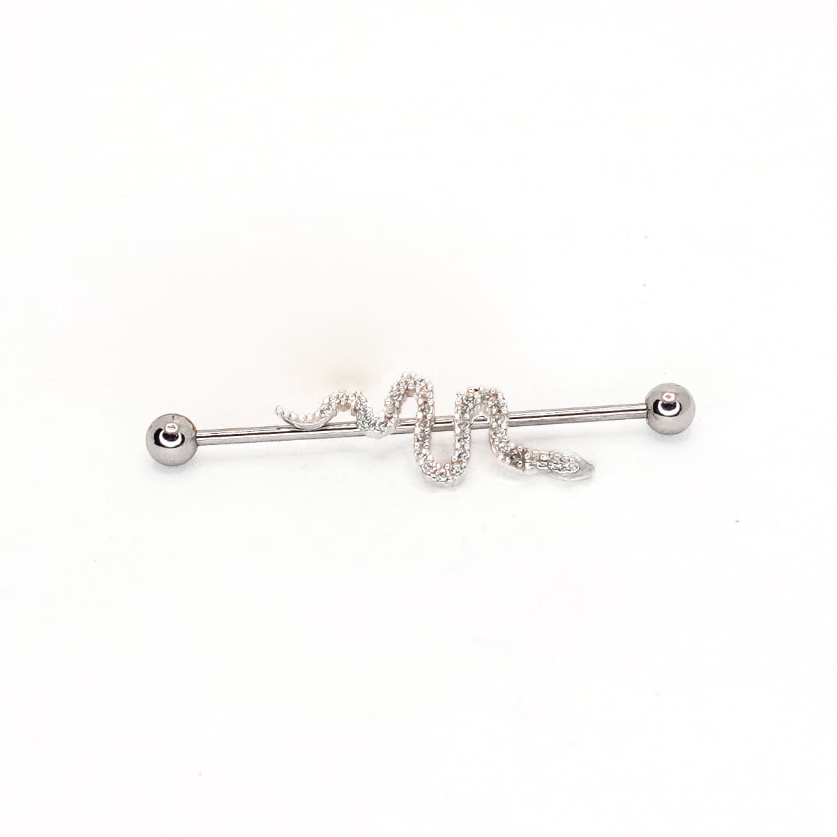 Piercing Transversal em Prata 915 Long Snake - Escola do Piercing