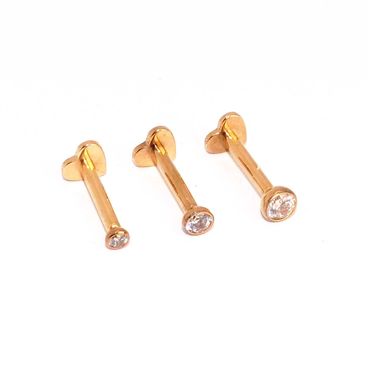 Limerencia 2 Pezzi Tragus Piercing In Titanio 18G - Labret A Pressa Ipoallergenico, Perno Per Helix, Labbro, Naso, Gioielli Medicali - 5