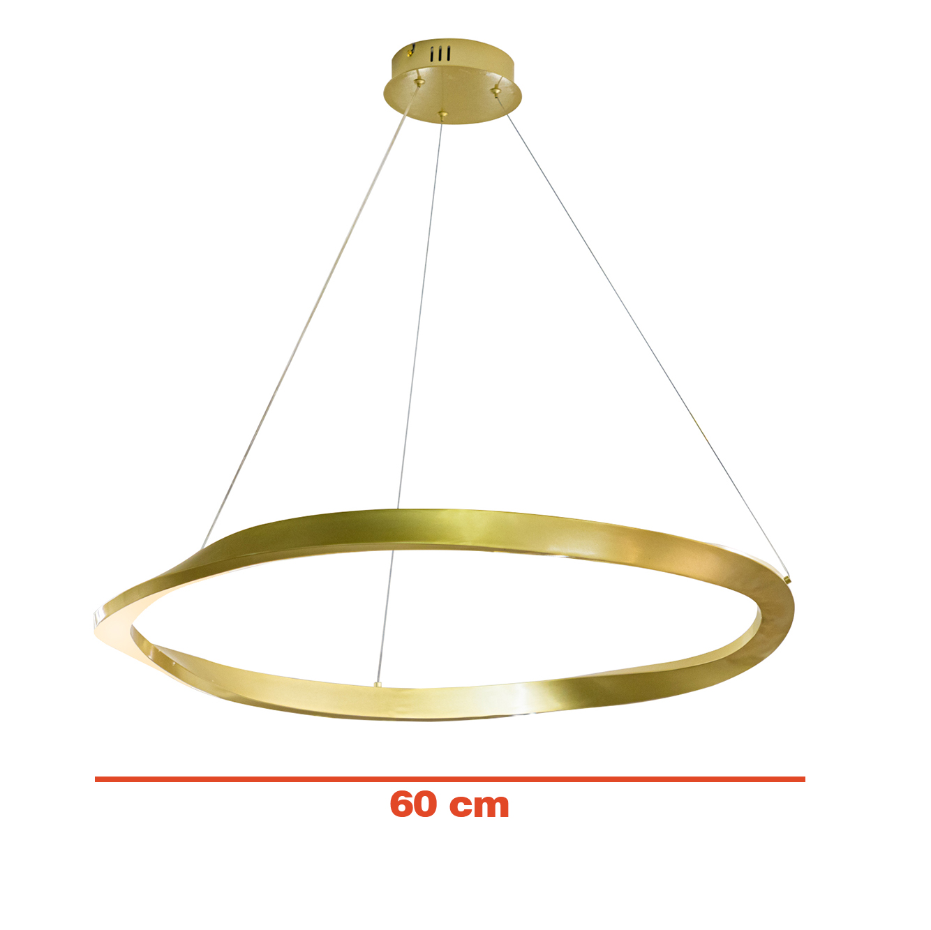 Pendente Mobius Dourado 24W (D)60cm Orgânico | MOB1PD01DR060 - O