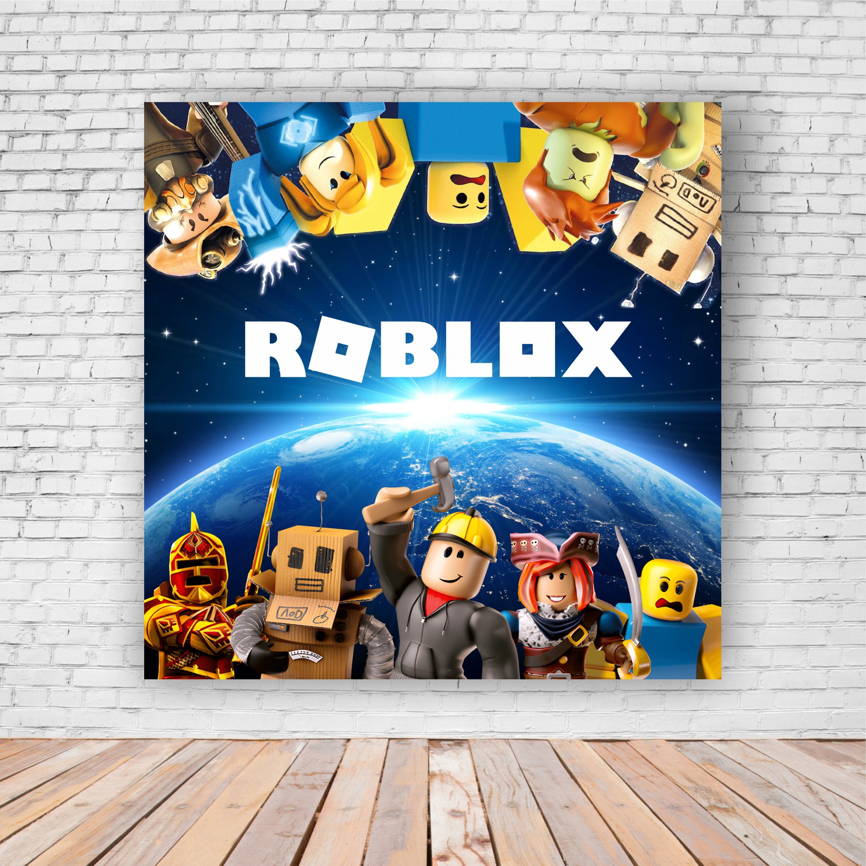 Painel quadrado em microfibra Roblox - Personal Confecções