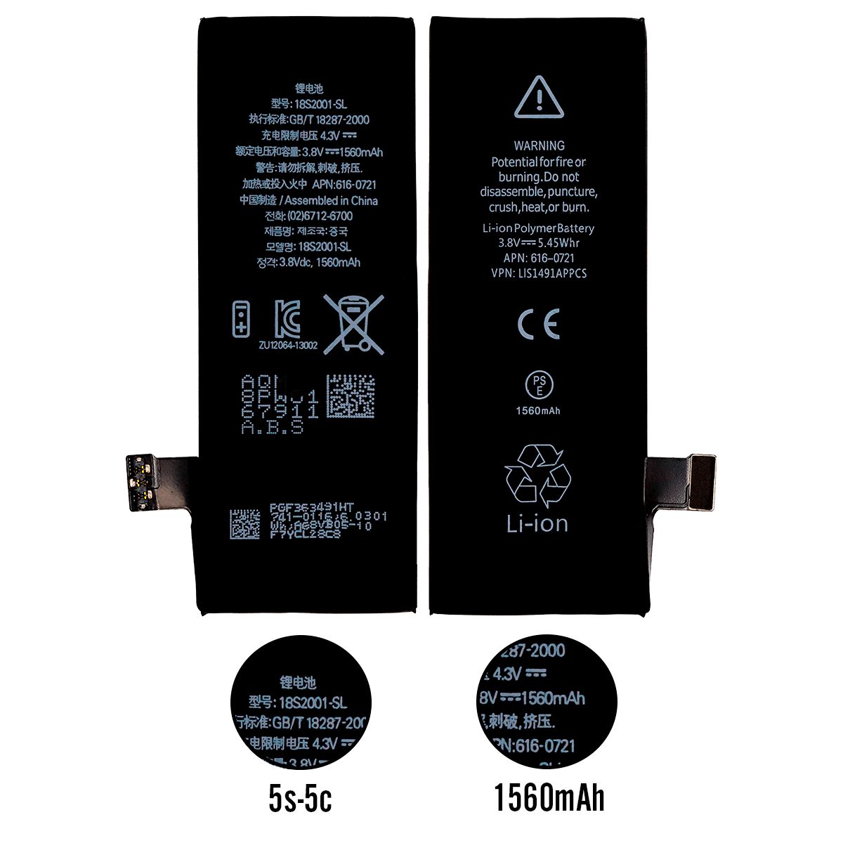 Bateria iPhone 5s - 5c com Flex Compatível com Apple - SkyTech Solutions