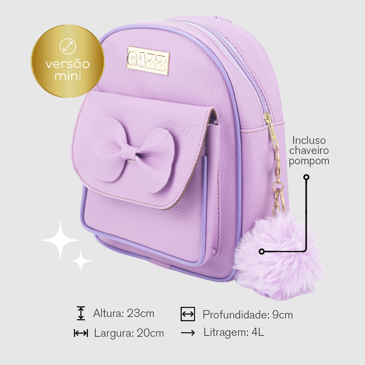 Mini Mochila Feminina Pequena Menina Adulto e Infantil - Gazz Beauty