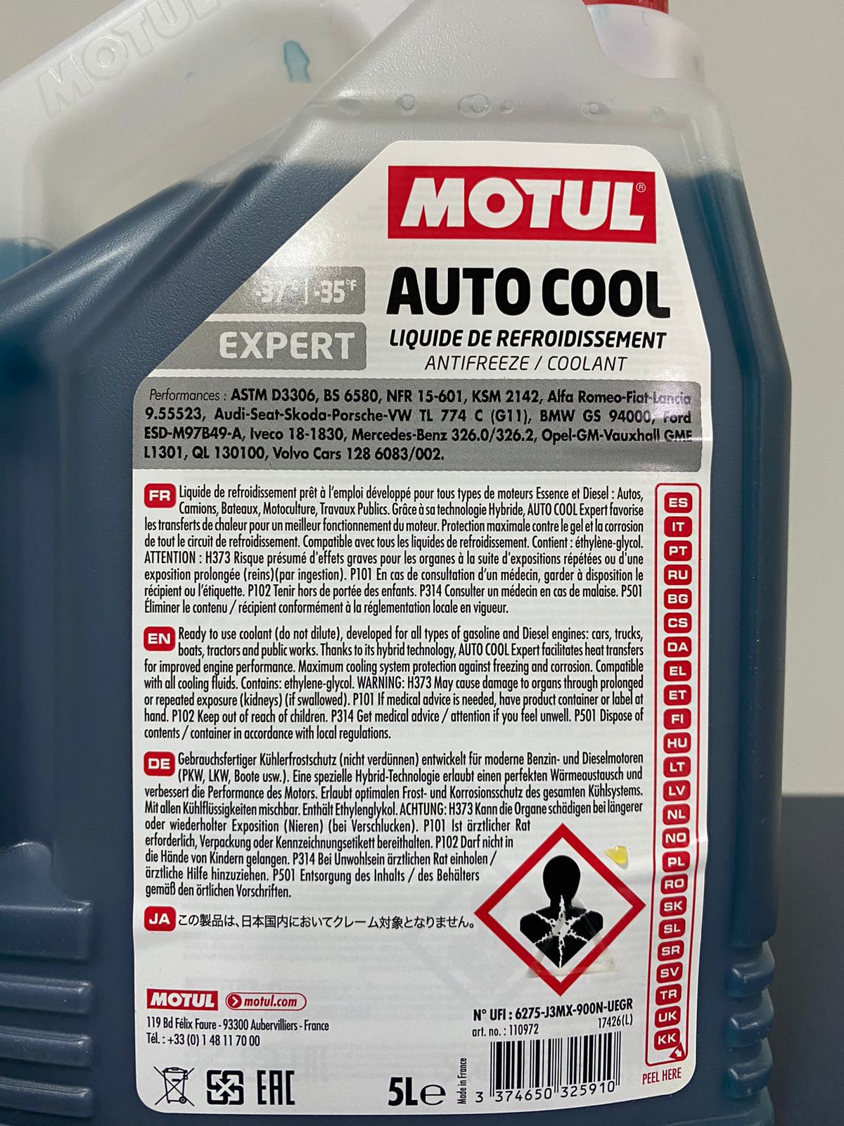 Aditivo Motul Auto Cool Expert Hybrid Tech -37°/-35°F Azul - Peças ...