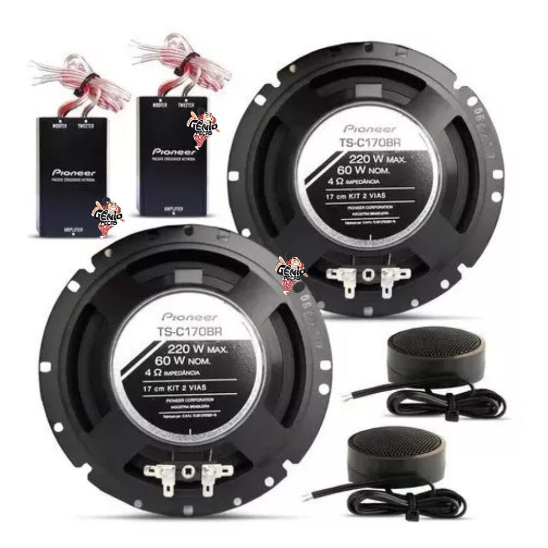 Alto Falante 6 Polegada Pioneer Kit Duas Vias Ts-c170br - Peças ...