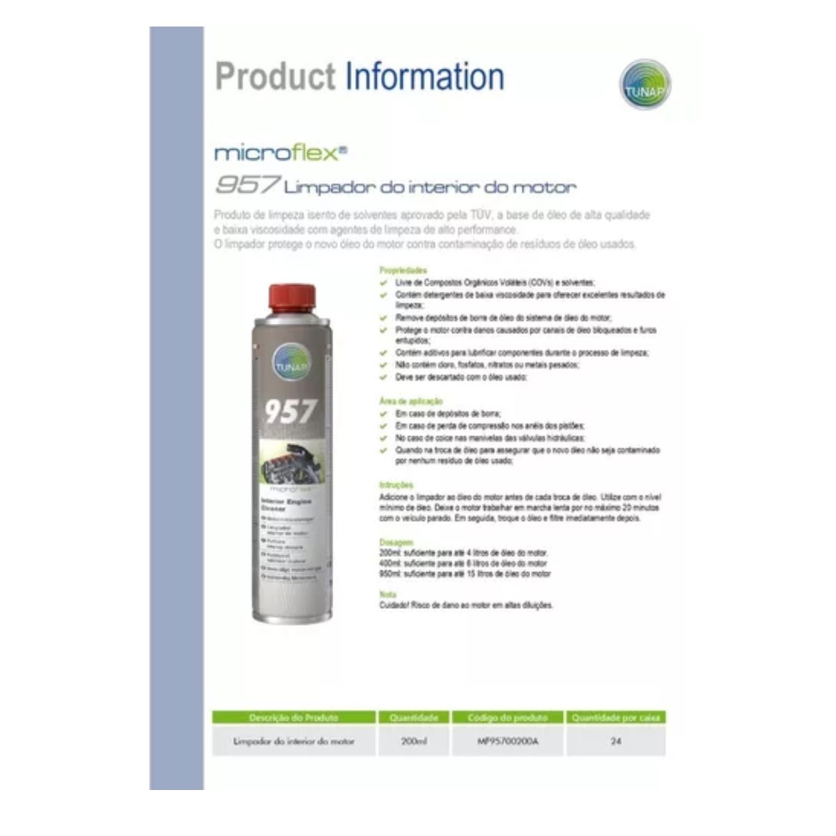 TUNAP 957 Oil Purifier Additive – Internal Engine Cleaner, 2 X 200 Ml (Germany)