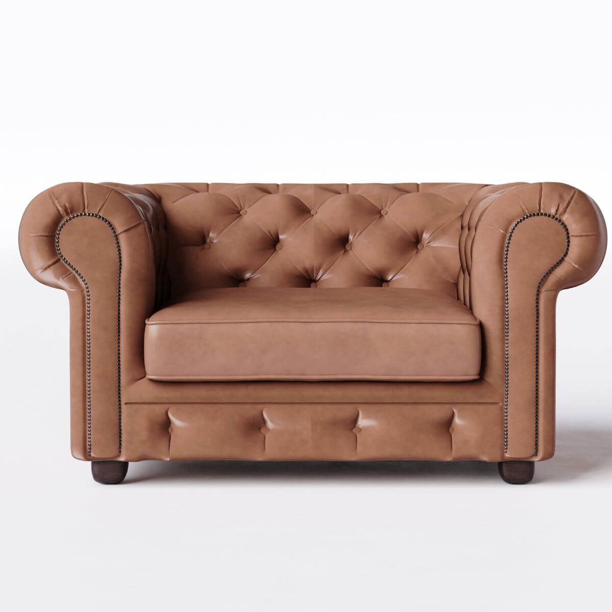 Poltrona Chesterfield em Corino Marrom