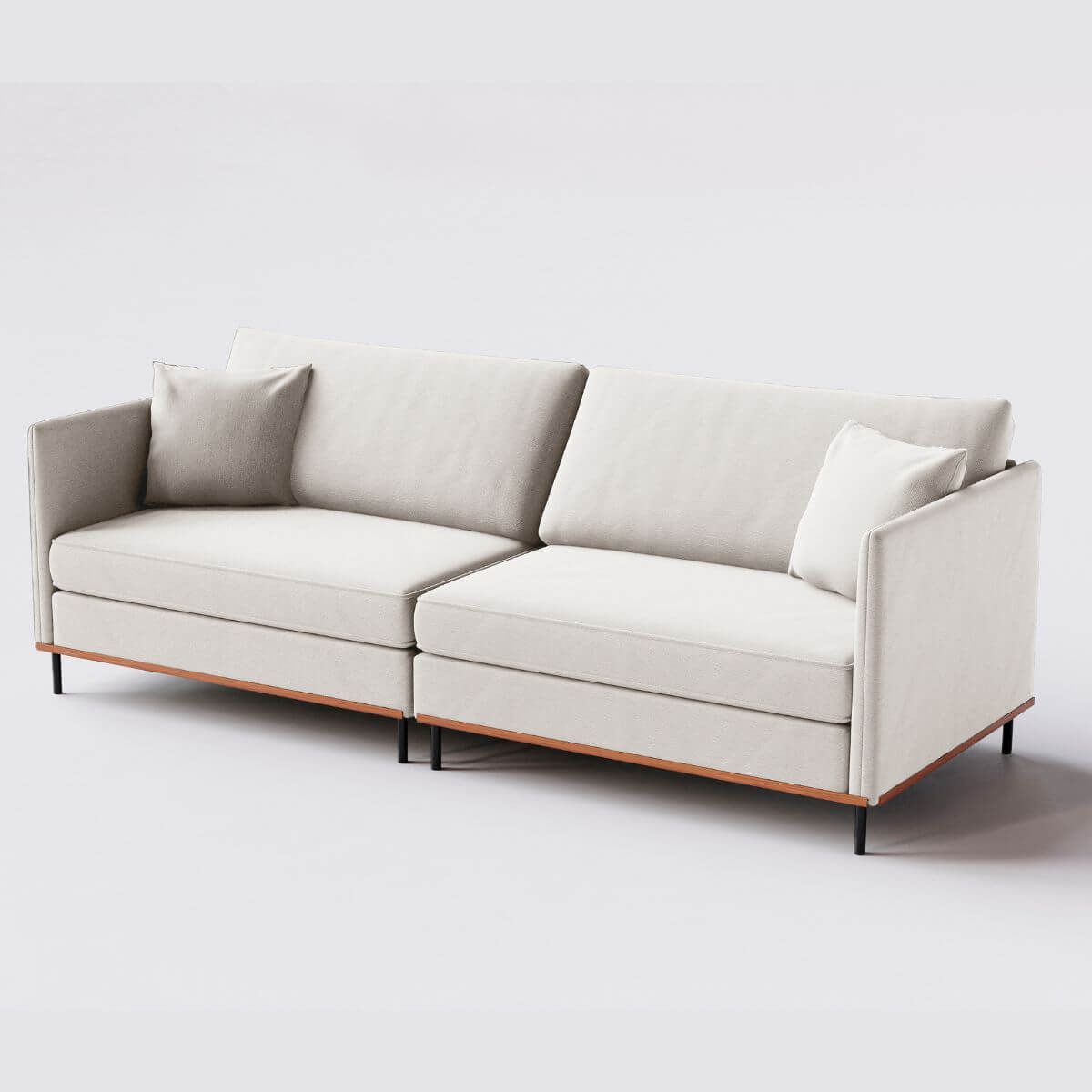 Sofa Living Modular 2 25m Em Linho Natural Algarve Buriti Moveis