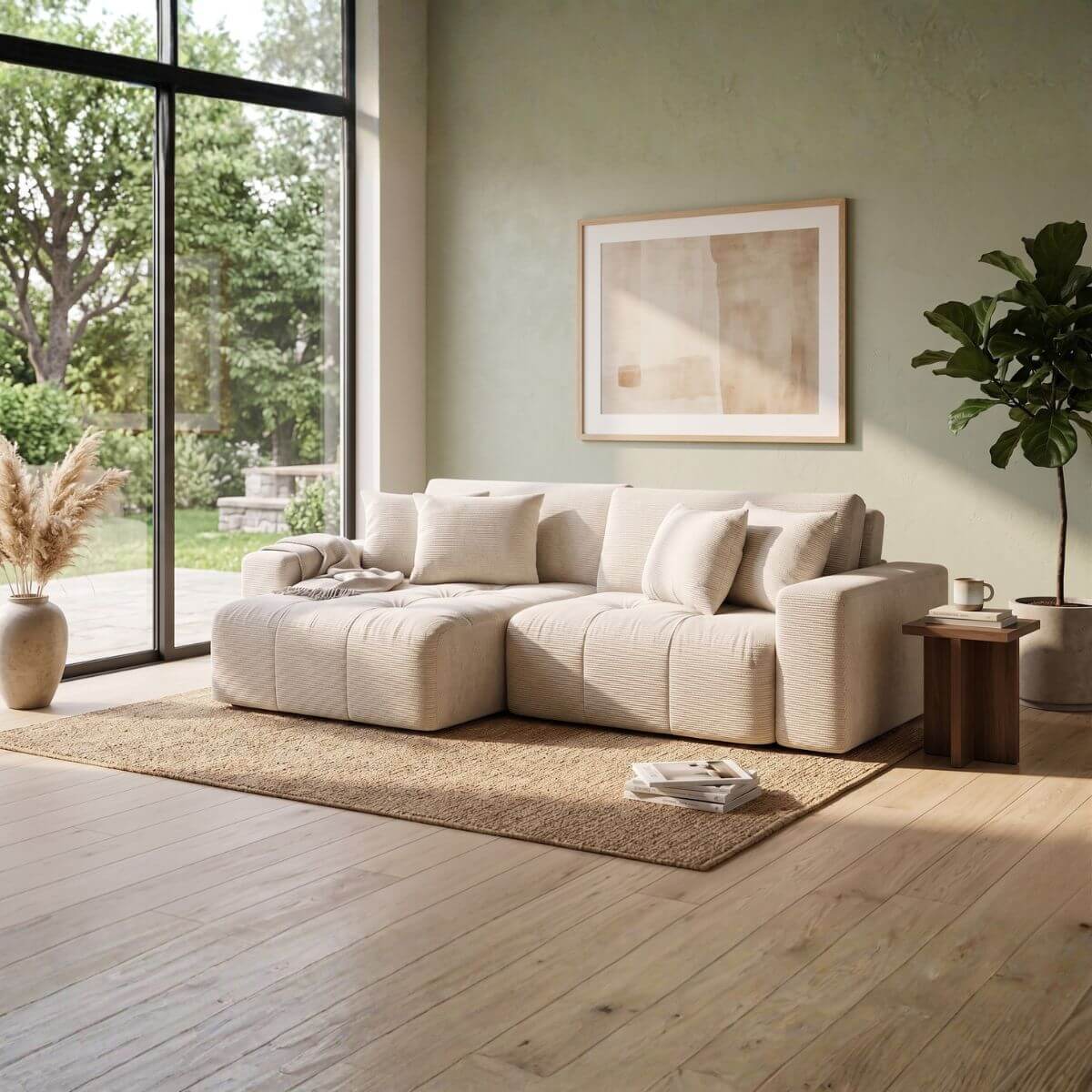 ①ソファ　 macomoco Sofá Estocolmo com Espuma D33 e Encosto 2 Níveis | Home Mobily
