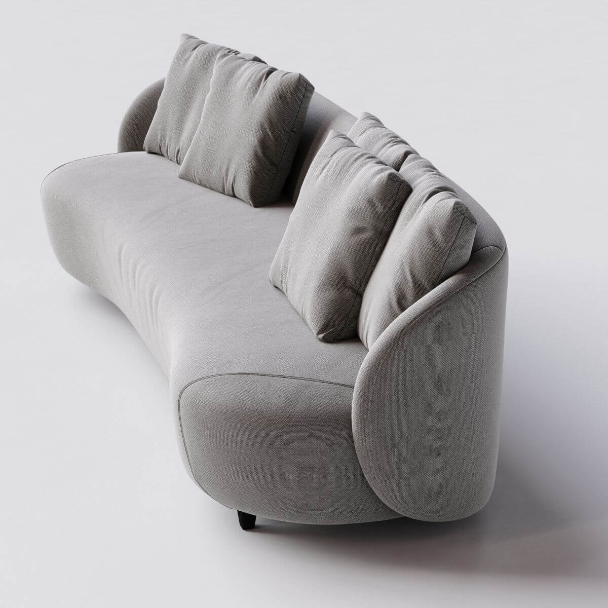 ①ソファ　 macomoco Sofá 6 Lugares com Chaise Lado Esquerdo Mônaco 330 cm - Linho