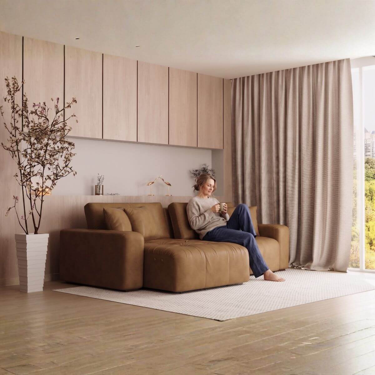 Sofá Estocolmo com Espuma D33 e Encosto 2 Níveis | Home Mobily