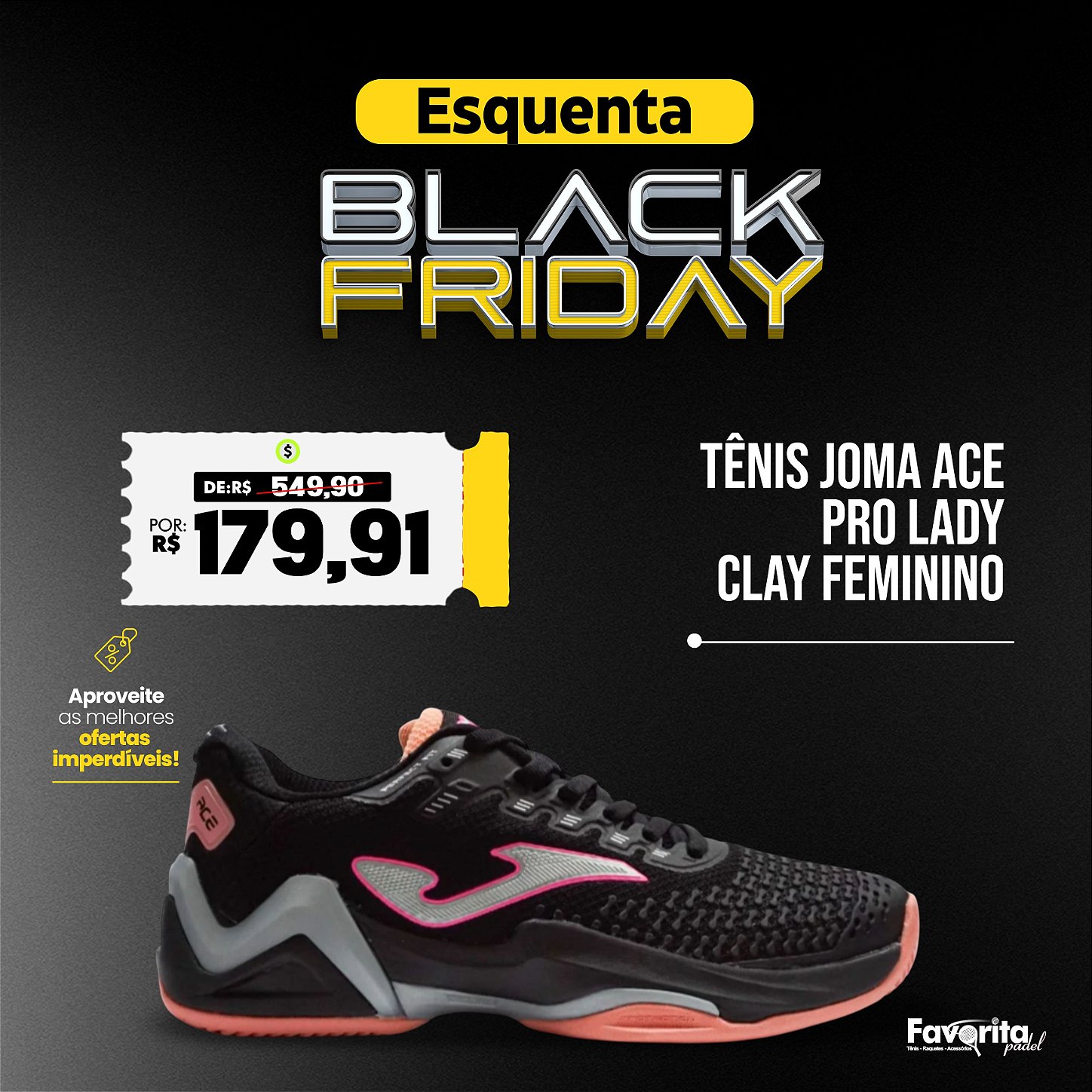 Tênis Joma Ace Pro Lady 2201 Clay Feminino | Favorita Padel
