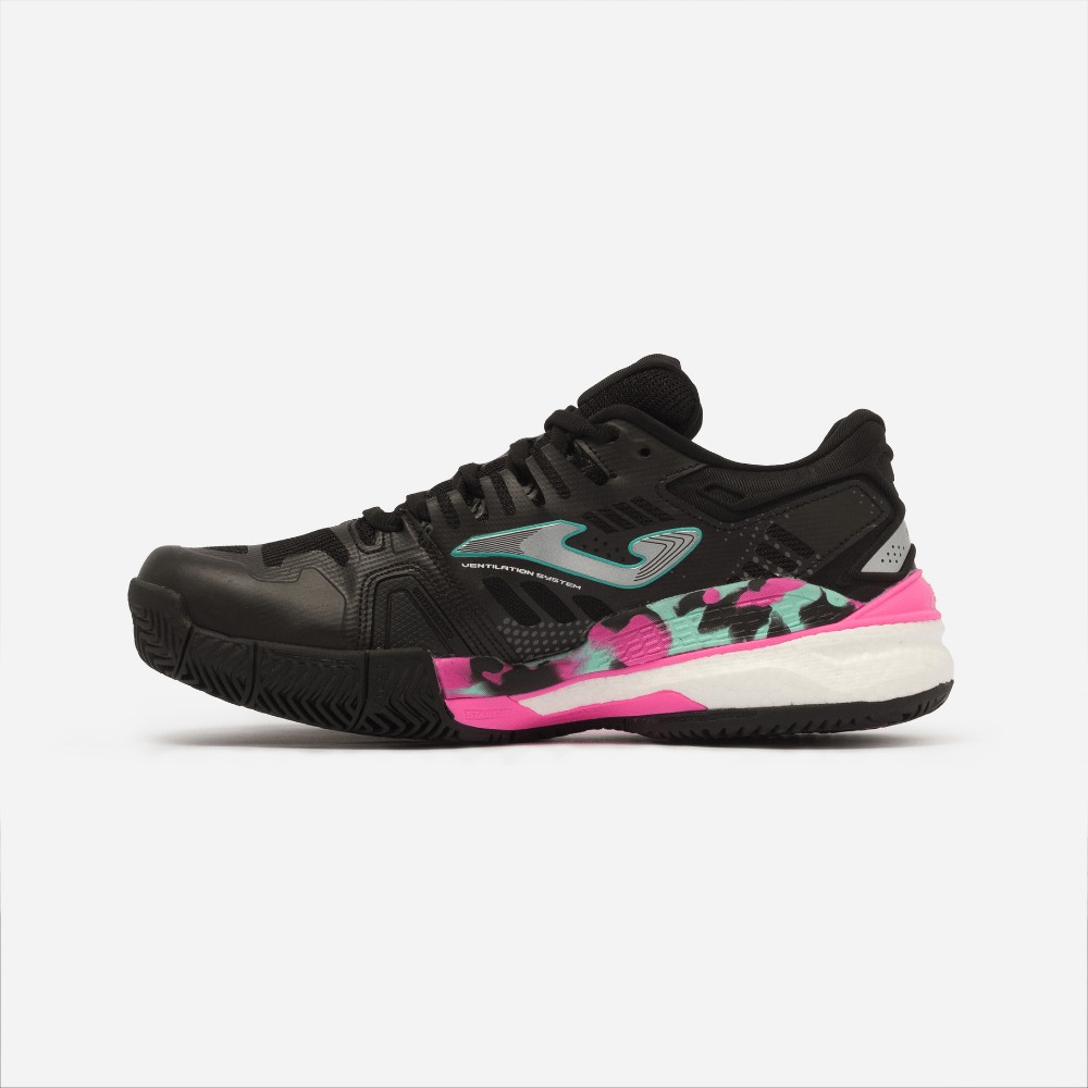 Chaussures De Padel Pour Femme Joma Slam Lady 2512 - Gris, Semelle Crampons Circulaires, Respirantes