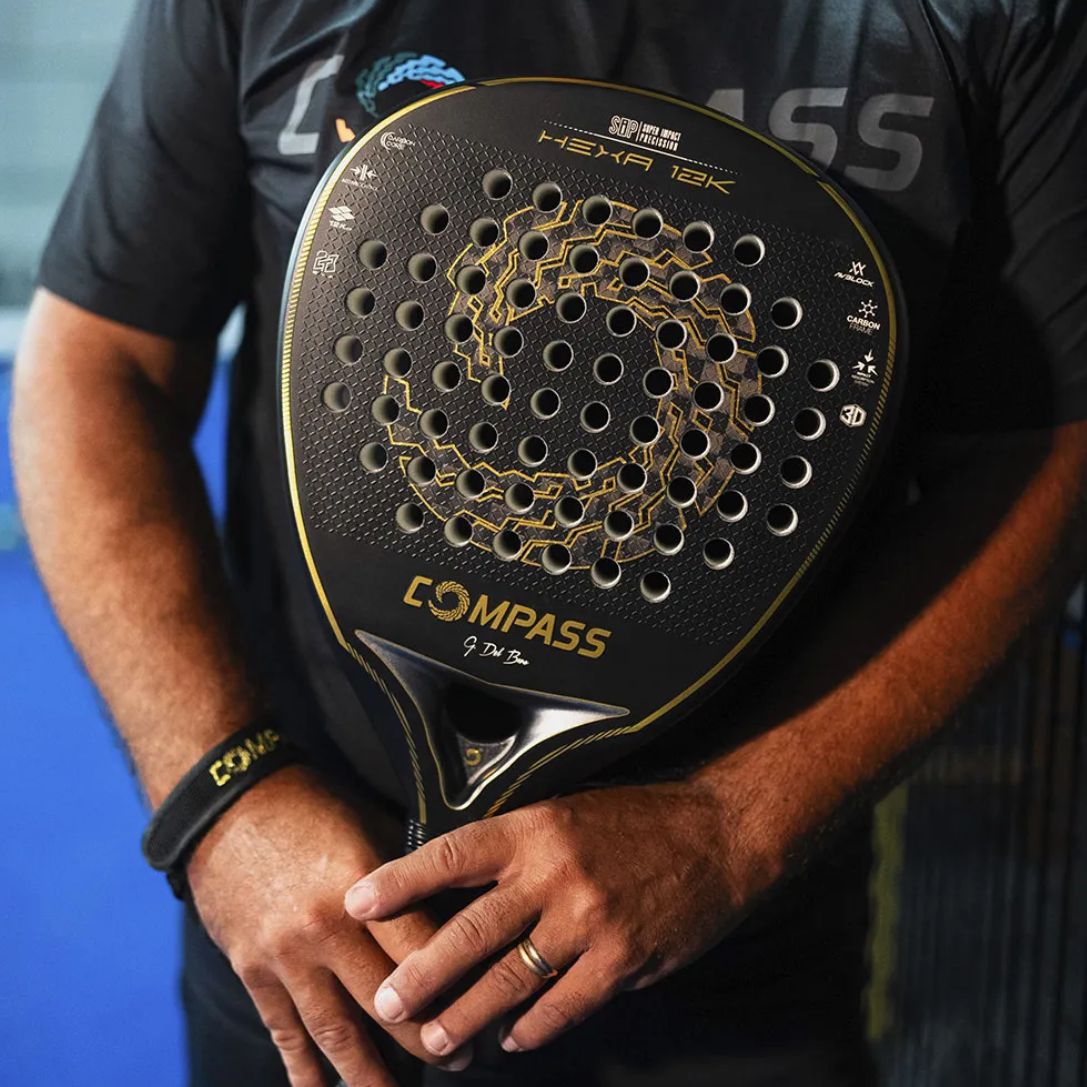 Raquete de Padel Compass Hexa 12k Gervasio Del Bono 2024 Raquete de Padel Compass Hexa 12k Gervasio Del Bono 2024