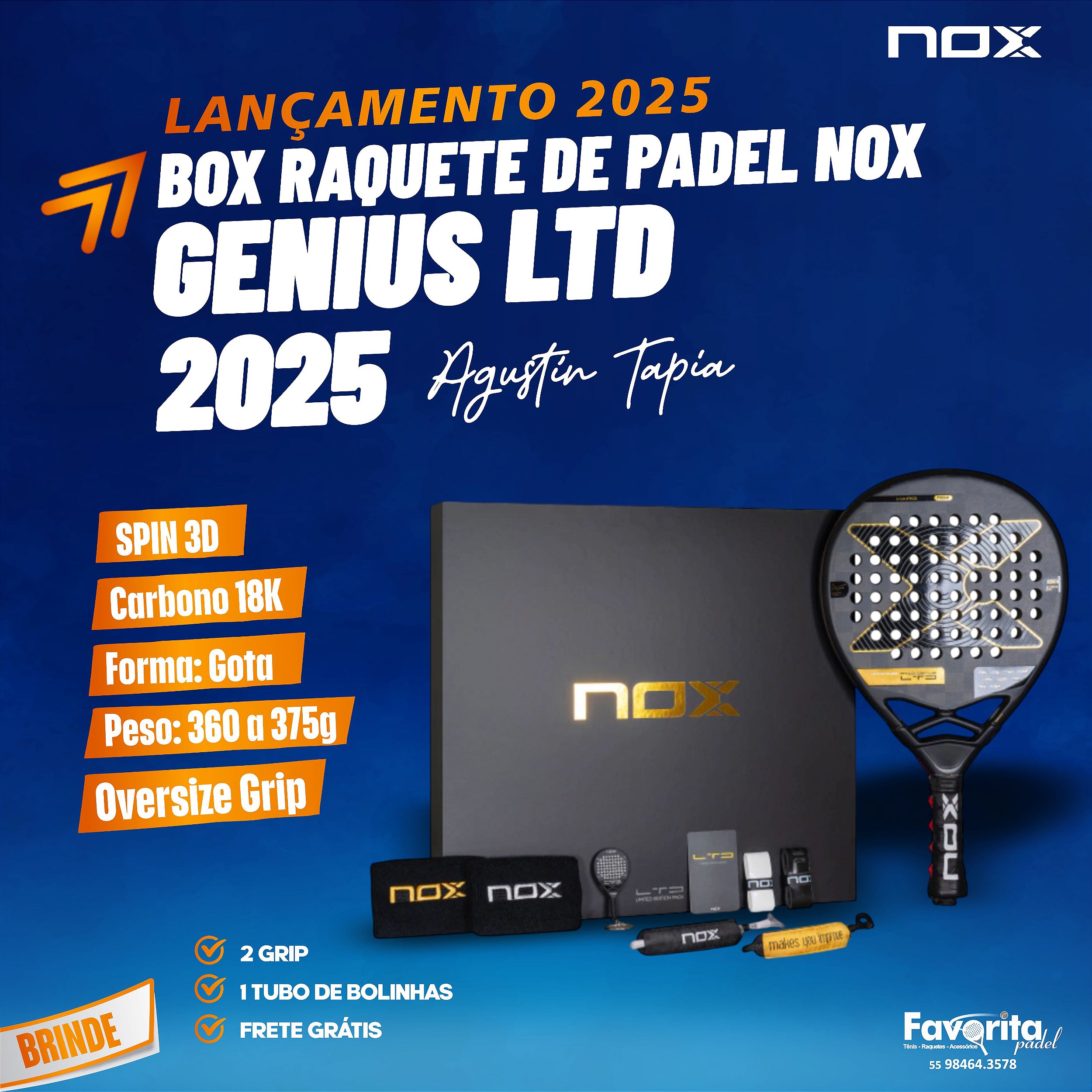 Box Raquete de Padel AT GENIUS LTD 2025 | NOX - By Agustín Tapia